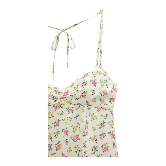 NWT ZARA Cream Micro Floral Open Back Mini Slip Dress Large Blogger Favorite - Picture 8 of 10